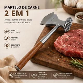 Martelo de carne de alumínio para cozinha - cortador de carne multifuncional para amaciar e cortar bifes