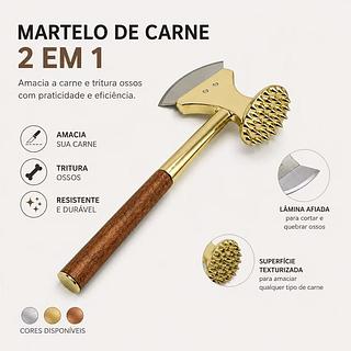 Martelo de carne de alumínio para cozinha - cortador de carne multifuncional para amaciar e cortar bifes