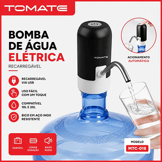 Bomba De Água Usb Recarregável Para Galão 10l 20l DA MARCA Tomate