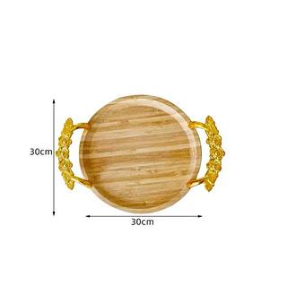 Bandejas Bambu com alças Bandeja de Copo de Madeira de Bambu, Bandeja de Madeira