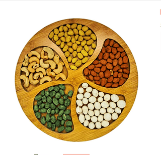 Petisqueira e Bandeja com 5 Divisórias Top Chef em MDF 24 cm