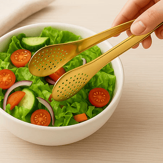Pegador Escumadeira Dourada Salada E Petiscos Eventos E Dia A Dia