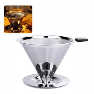 Filtro Coador De Café Inox Peneira Aço Reutilizável Tamanho 101 Não Necessita Uso De Papel