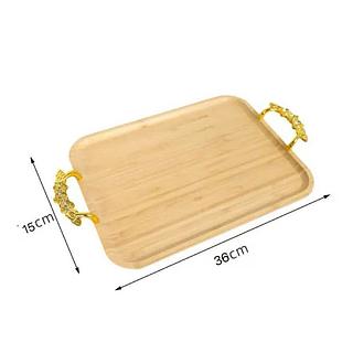 Bandejas Bambu com alças Bandeja de Copo de Madeira de Bambu, Bandeja de Madeira