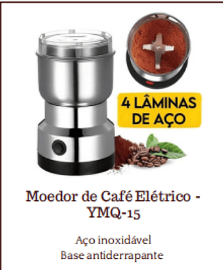Moedor Multifuncional de Café e Especiarias 110V com Design em Aço Inoxidável 4 Lâminas