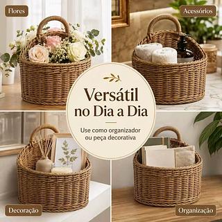 Cesta De Parede Tecida À Mão – Organizador Estilo Ins Para Frutas , Cozinha E Decoração De Casa