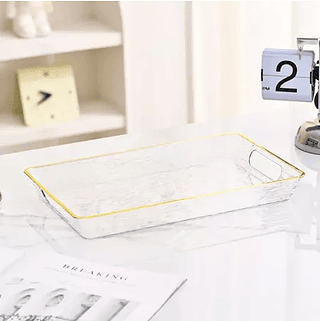 Bandeja Decorativa Organizadora Multiuso Quadrada e Redonda Luxo Casa Cozinha