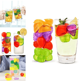 10 unidades em cubos de gelo coloridos silicone artificial reutilizável ecológico para fica gelado bebidas cozinha