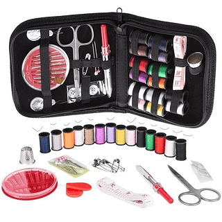 Estojo De Kit De Costura - Completo C/ 42 Pçs + Estojo Com Zíper