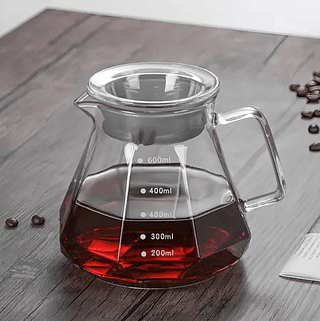 Cafeteira de Vidro Borossilicato Com Tampa e Filtro 600ml