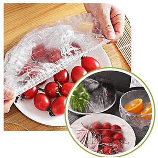 Kit 100 Toucas Tampa De Plástico descartável para alimento BEAUTY BEAUTY