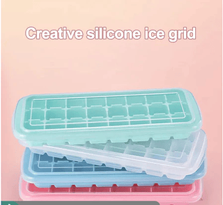 Bandeja De Gelo De Silicone De Fácil Liberação Com Tampa Para Uísque , Coquetéis , Bebidas