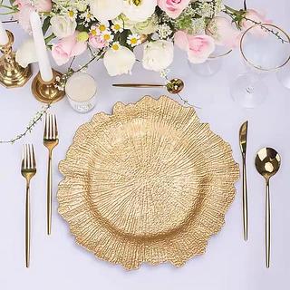 Kit Jogo Americano Luxo Sousplat Mesa Posta Jantar Qualidade Premium Dourada Gold Festa Casamento