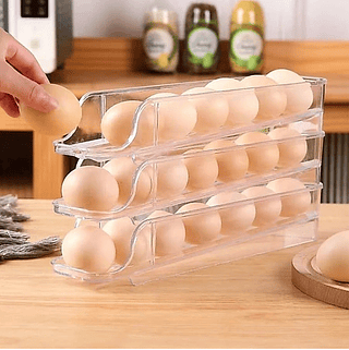 Porta 14 unidades Ovos de 2 andares Bandeja Dispenser Rolante Organizadora