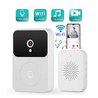 Campainha Com Câmera Vídeo Porteiro Sem Fio Wi-Fi HD Inteligente Smart Home Vê Pelo Celular Recarregável