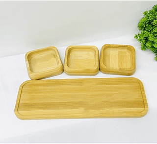 kit petisqueira de bambu - bandeja de bambu Cozinha - Servir Petiscos