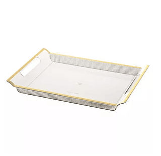 Bandeja Luxo Cristal Decorativa Para Decorar Mesa Cozinha Quarto Acrílica