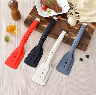 Espátula Pinça de Silicone Antiaderrapante Resistente ao Calor – Cozinha Prática e Segura