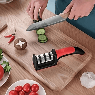 Afiador de Facas Manual 3 Níveis para Cozinha – Fácil e Rápido